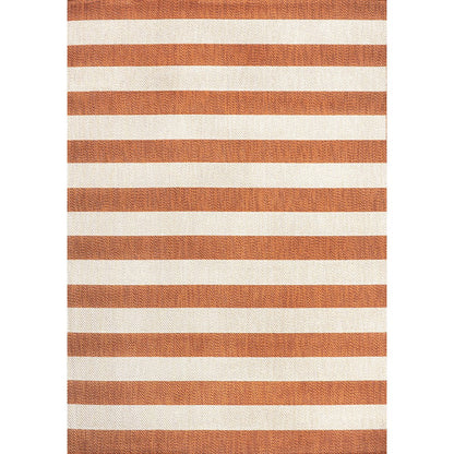 Negril Two Tone Wide Stripe Indoor/Outdoor Area Rug