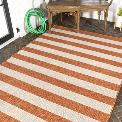 Negril Two Tone Wide Stripe Indoor/Outdoor Area Rug