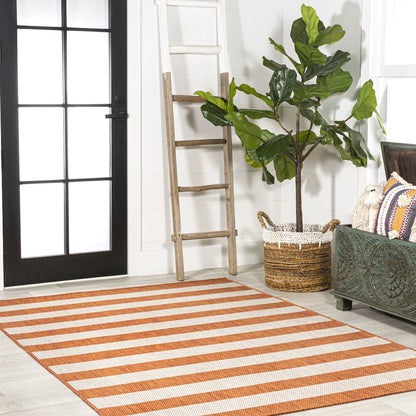 Negril Two Tone Wide Stripe Indoor/Outdoor Area Rug