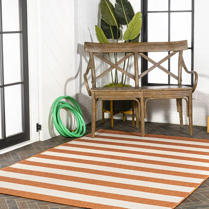 Negril Two Tone Wide Stripe Indoor/Outdoor Area Rug