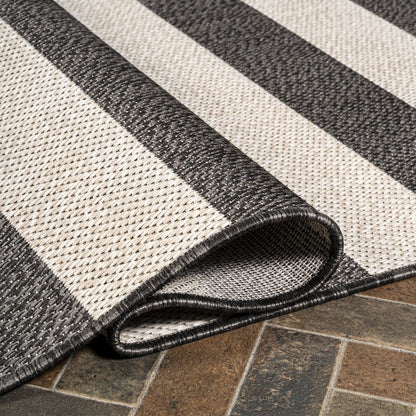 Negril Two Tone Wide Stripe Indoor/Outdoor Area Rug