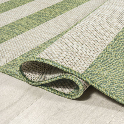 Negril Two Tone Wide Stripe Indoor/Outdoor Area Rug