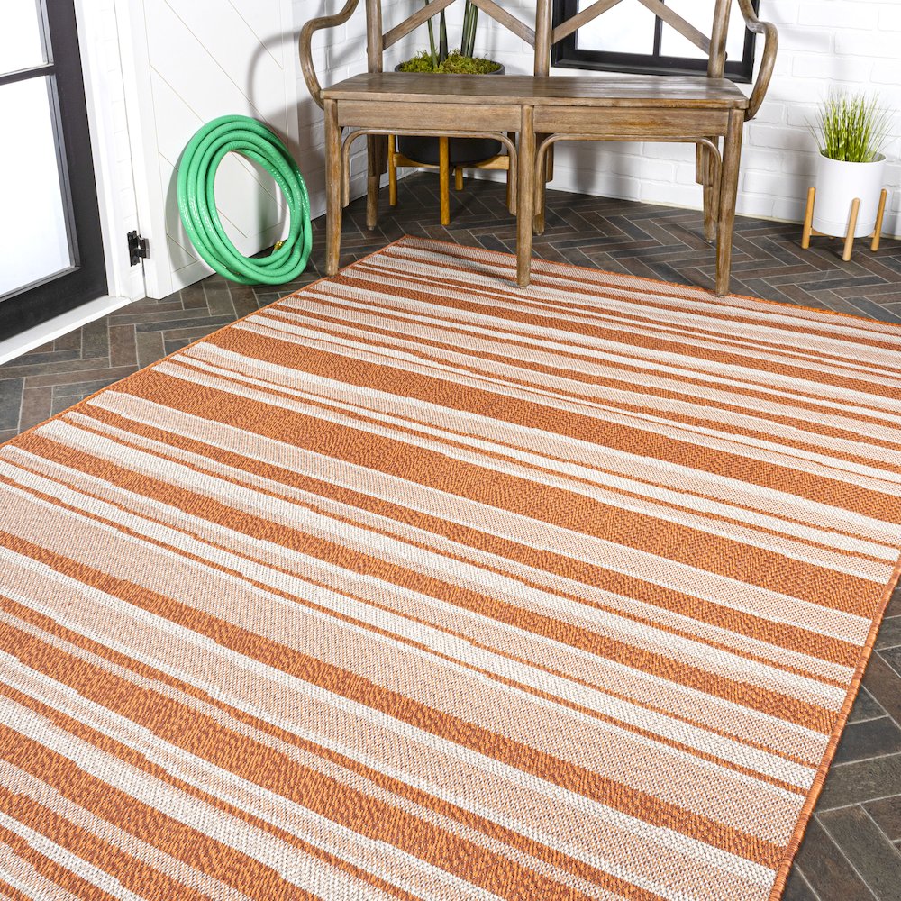 Castara Wavy Stripe Modern Indoor/Outdoor Area Rug