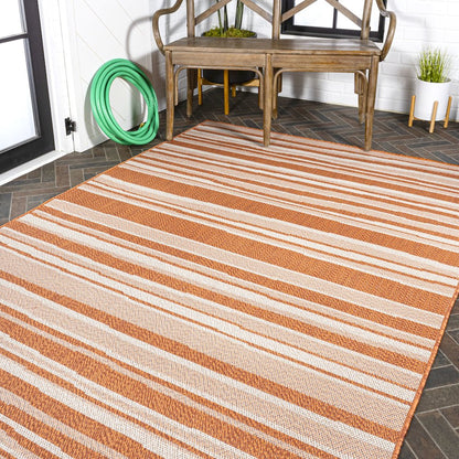Castara Wavy Stripe Modern Indoor/Outdoor Area Rug