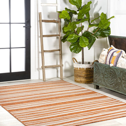 Castara Wavy Stripe Modern Indoor/Outdoor Area Rug