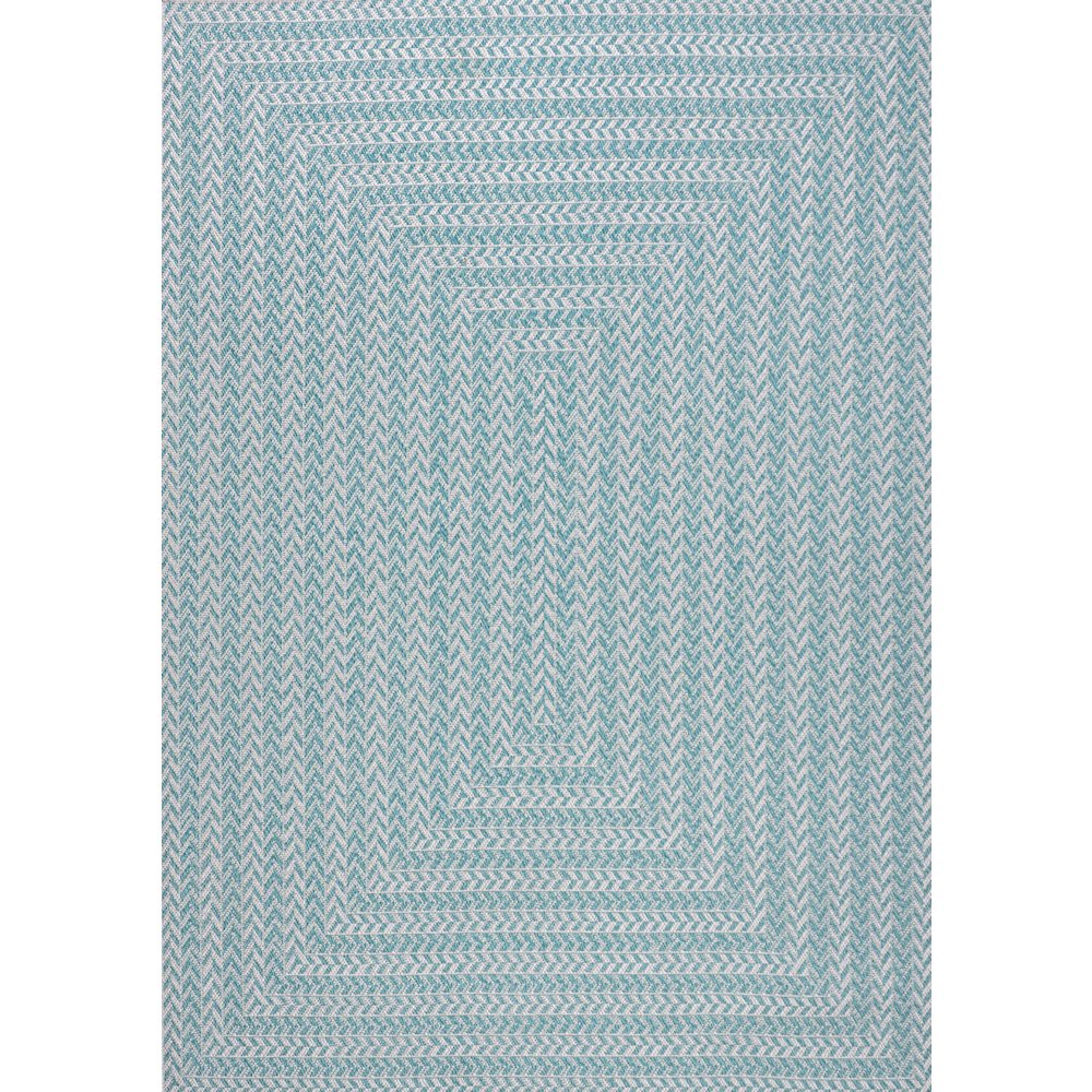Chevron Modern Concentric Squares Indoor/Outdoor Area Rug