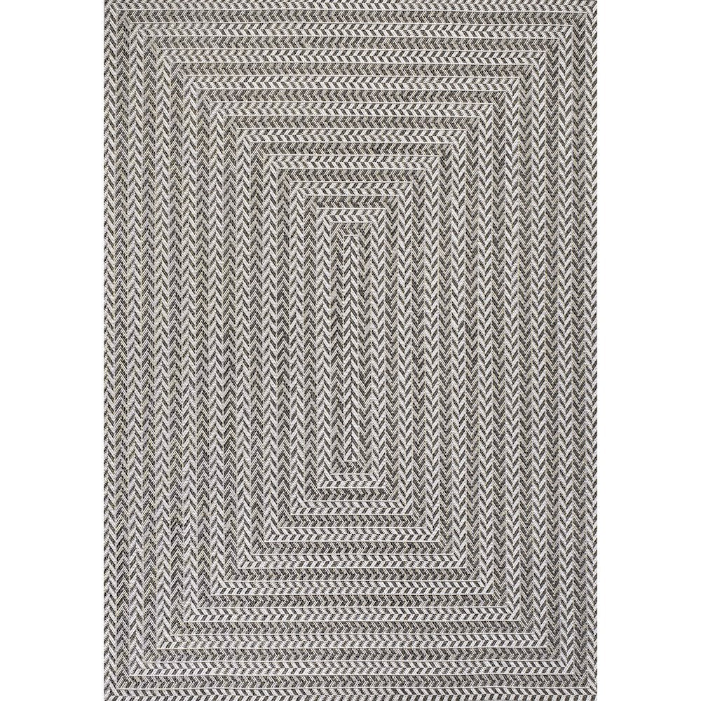 Chevron Modern Concentric Squares Indoor/Outdoor Area Rug