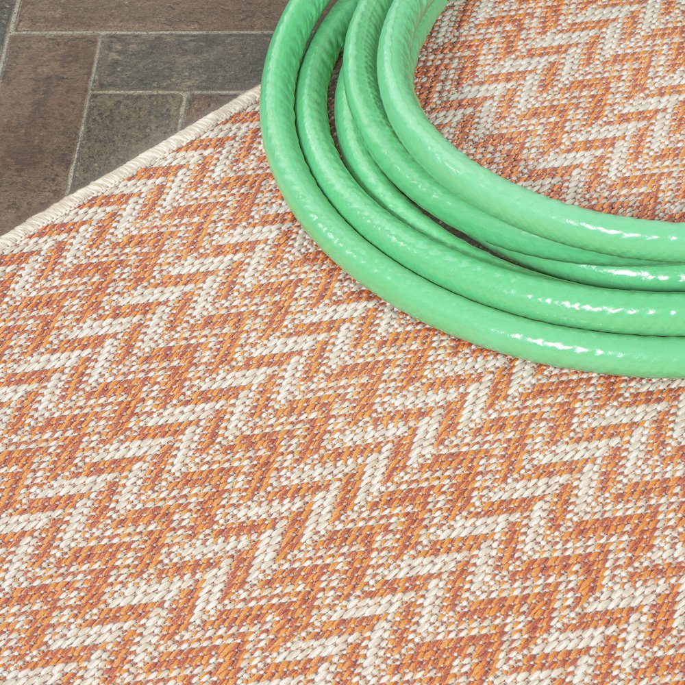 Chevron Modern Concentric Squares Indoor/Outdoor Area Rug