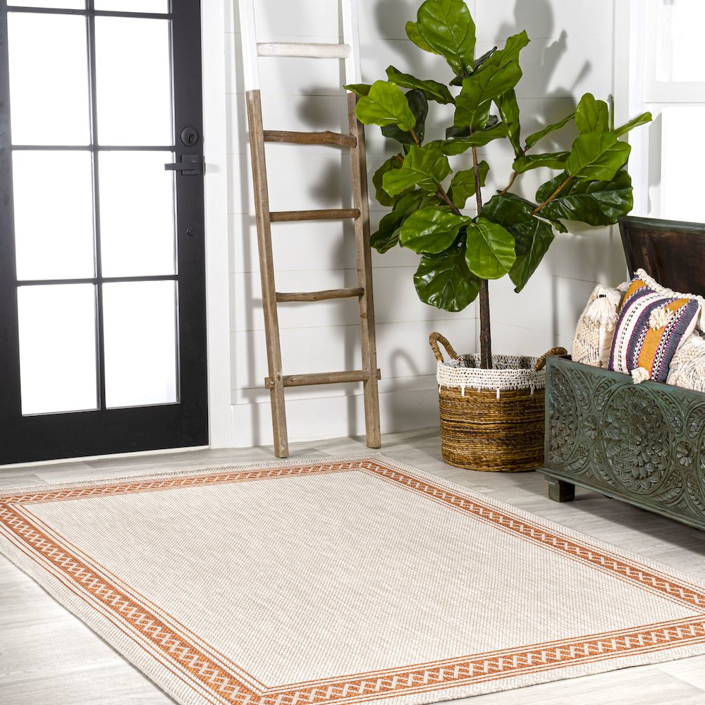 Lucia Classic Diamond Border Indoor/Outdoor Area Rug