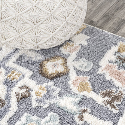 Aziza Persian Medallion High-Low Area Rug