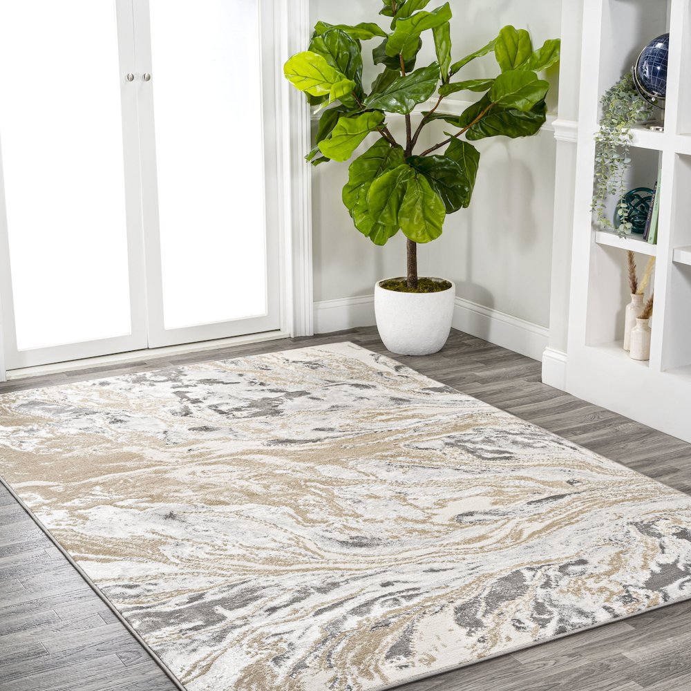 Swirl Marbled Abstract Area Rug