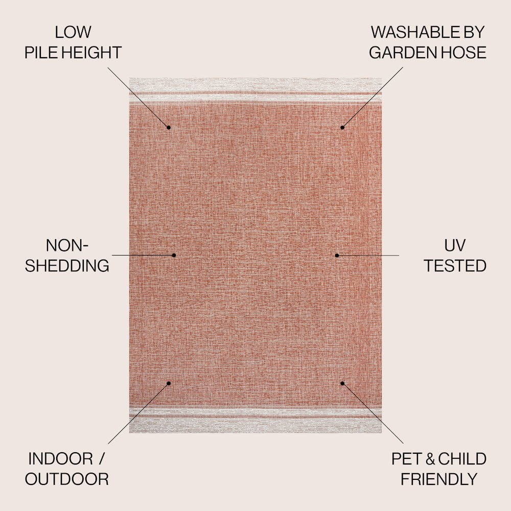 Alda Modern Minimalist Mingled Solid Indoor/Outdoor Area Rug