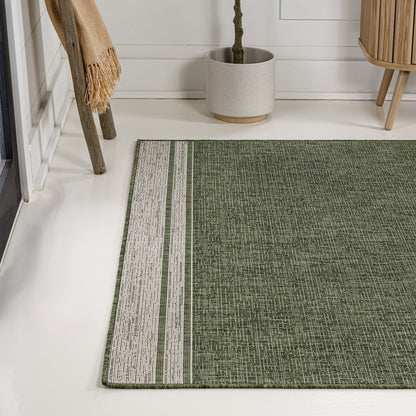 Alda Modern Minimalist Mingled Solid Indoor/Outdoor Area Rug