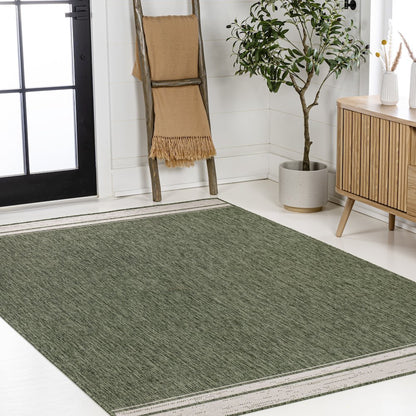 Alda Modern Minimalist Mingled Solid Indoor/Outdoor Area Rug