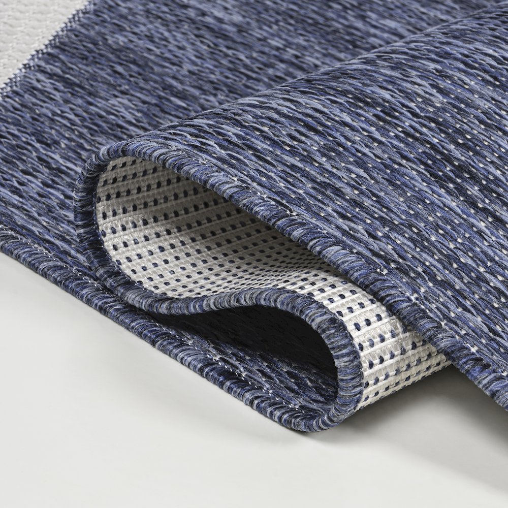 Two-Tone Navy/Cream 8 ft. x 10 ft. Indoor/Outdoor Area Rug