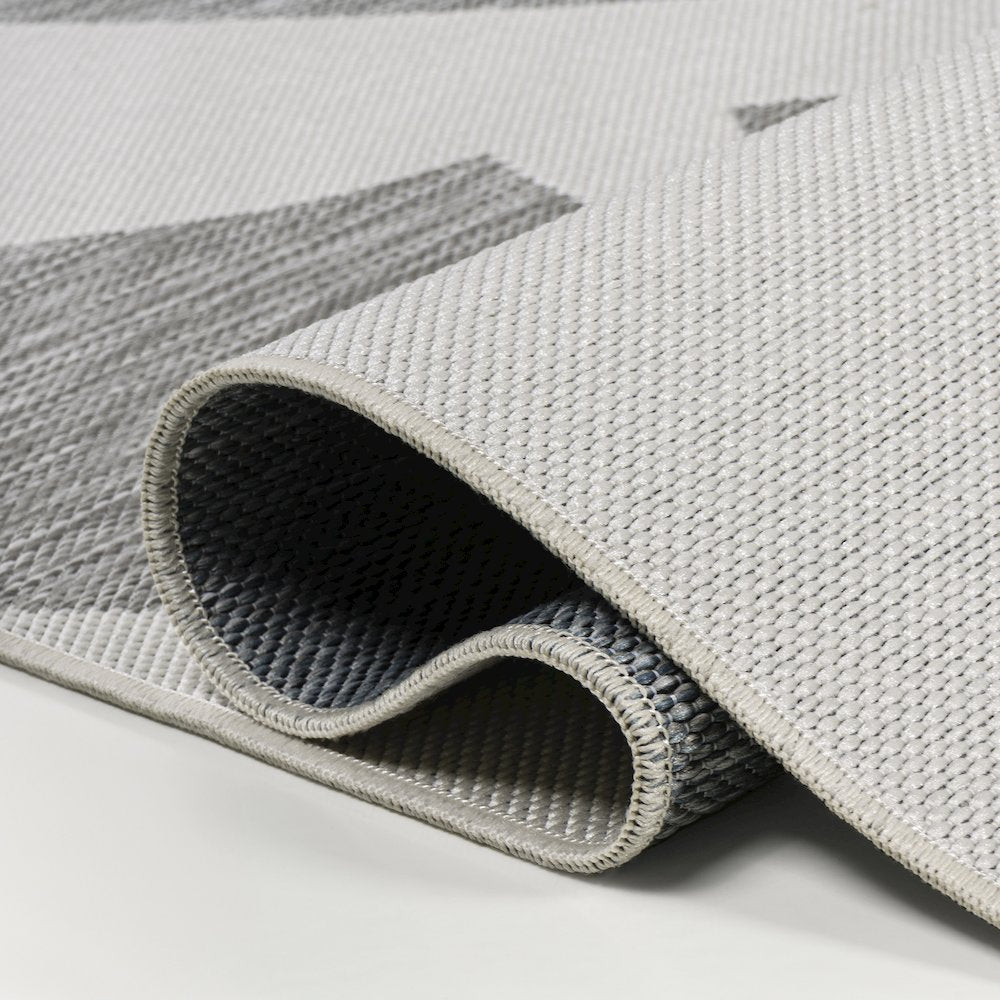 Palm Leaf Gray/Cream 8 ft. x 10 ft. Indoor/Outdoor Area Rug