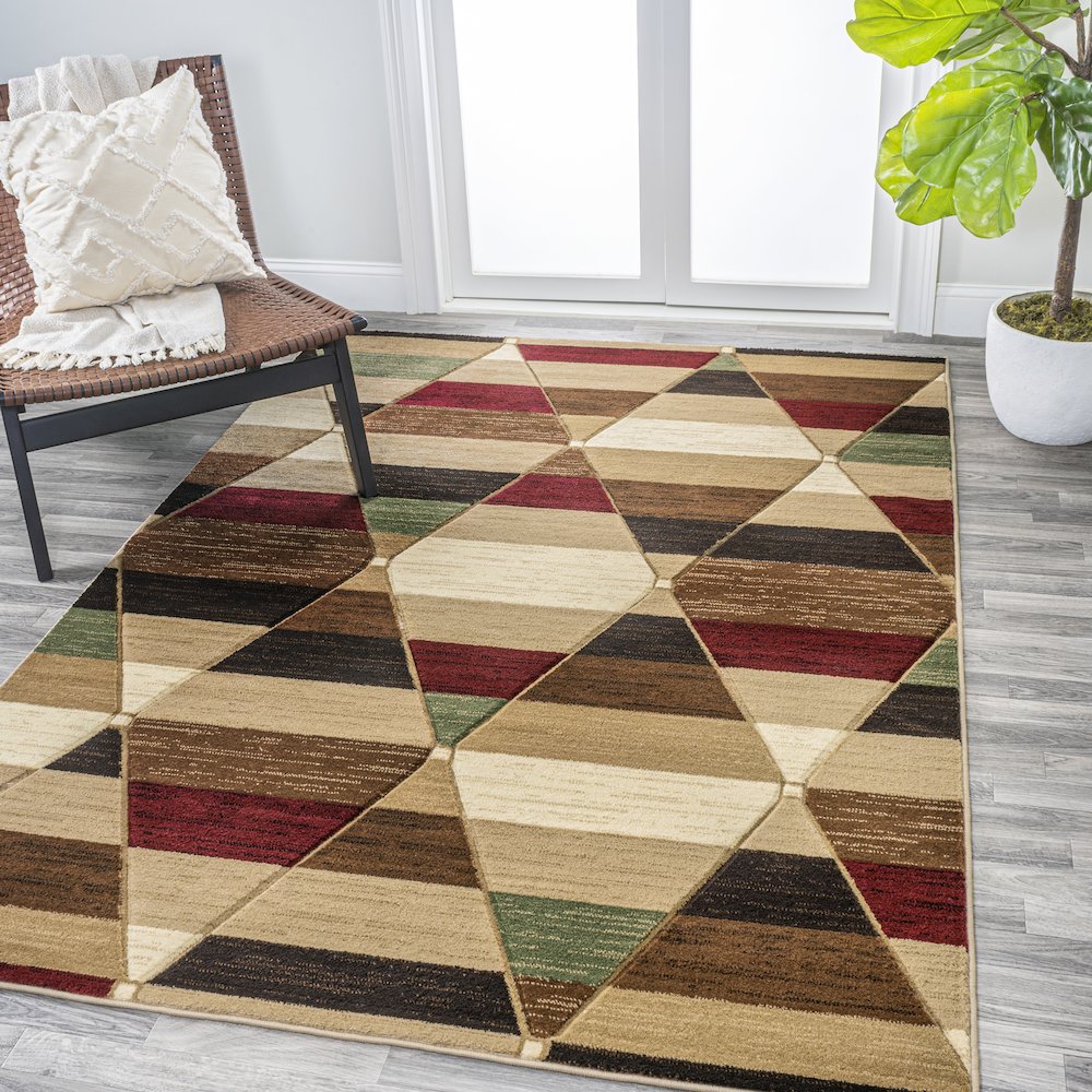 Kehoe Retro Diamonds Geometric Area Rug