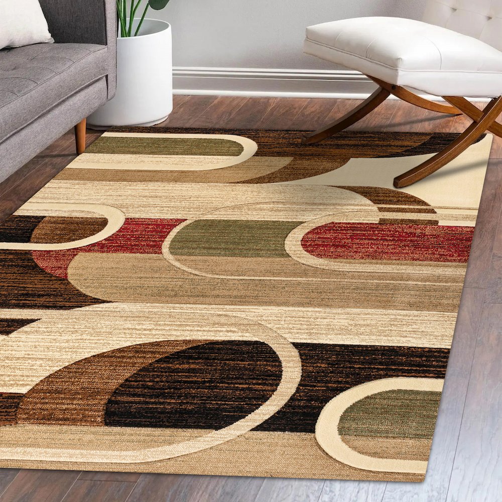 Tamara Retro Abstract Arches Area Rug
