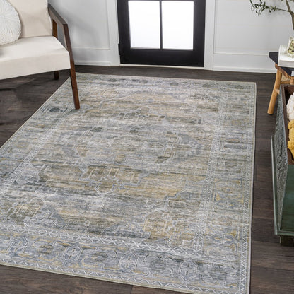 Alanya Ornate Medallion Machine-Washable Area Rug