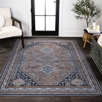 Dalyan Geometric Medallions Machine-Washable Area Rug