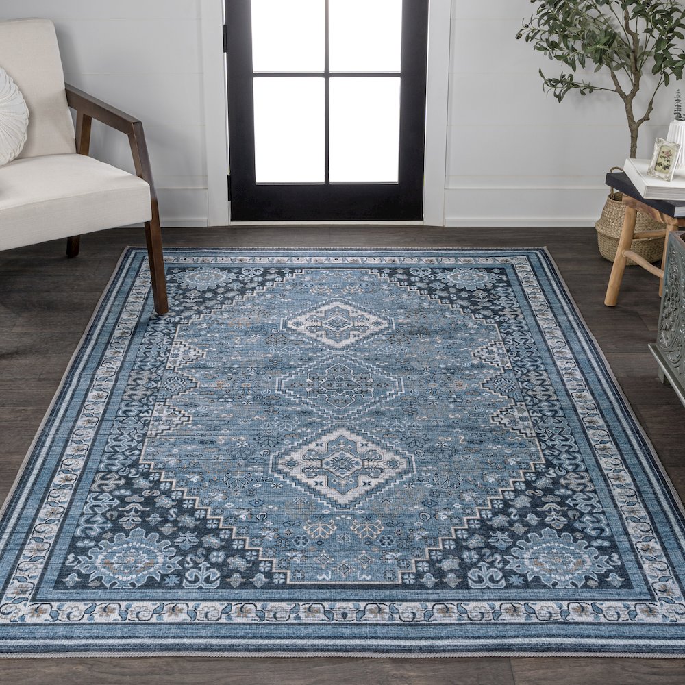 Dalyan Geometric Medallions Machine-Washable Area Rug