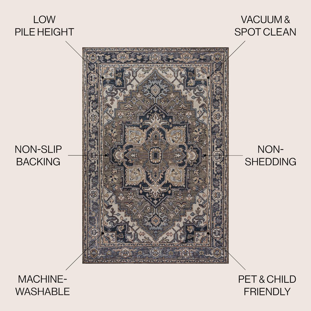 Cirali Ornate Large Medallion Machine-Washable Area Rug