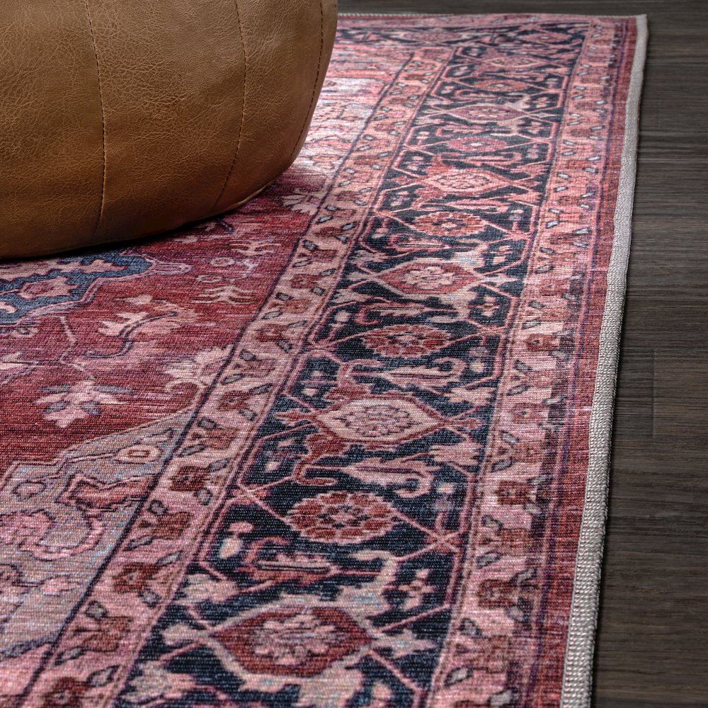 Maris Ornate Medallion Machine-Washable Area Rug