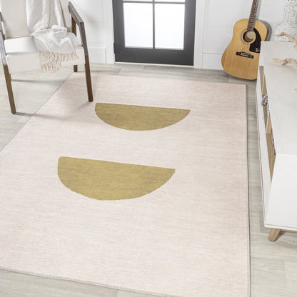 Luola Minimalist Geometric Machine Washable Area Rug