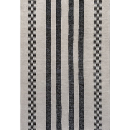Vichy Geometric Striped Machine Washable Area Rug