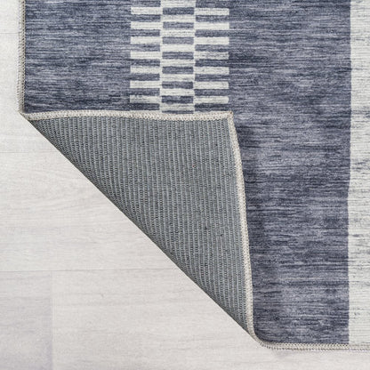 Vichy Geometric Striped Machine-Washable Area Rug