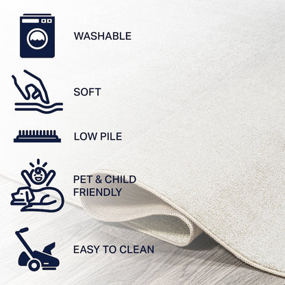 Twyla Classic Solid Low-Pile Machine-Washable Area Rug
