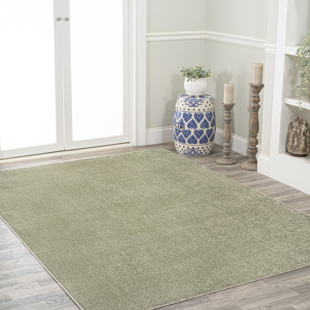 Twyla Classic Solid Low-Pile Machine-Washable Area Rug
