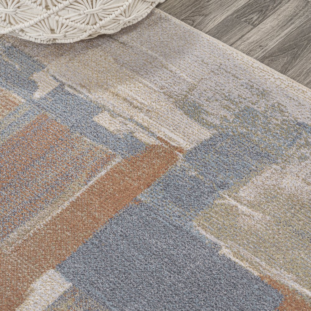 Weaver Abstract Coastal Watercolor Machine-Washable Area Rug