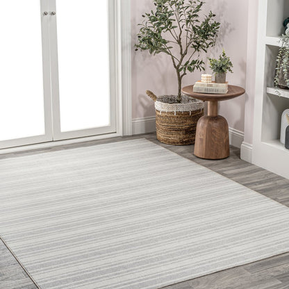 Fawning Two-Tone Striped Classic Low-Pile Machine-Washable Area Rug