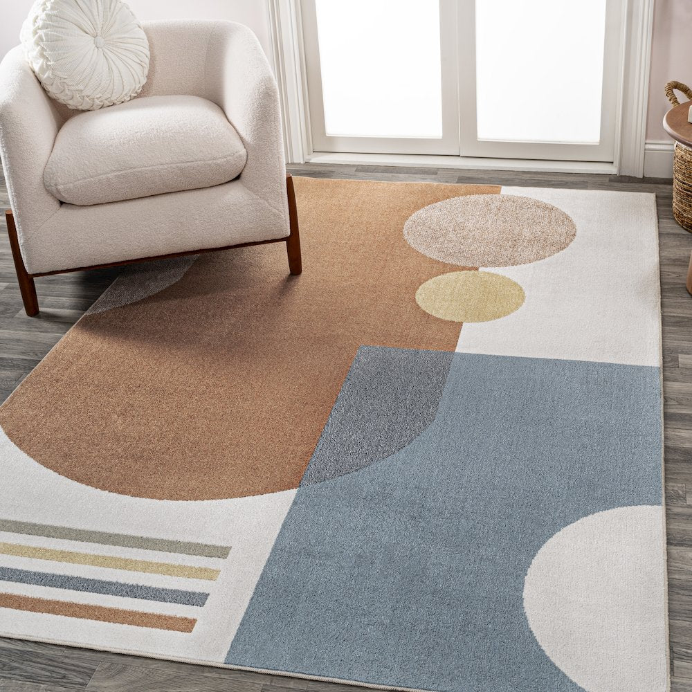 Shutter Minimalist Striped Plaid Machine-Washable Area Rug
