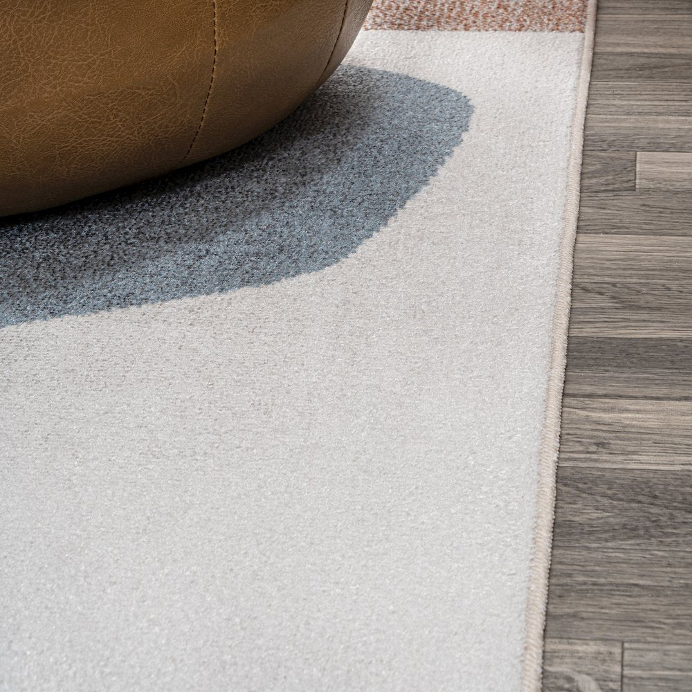 Riley Abstract Coastal Contemporary Machine-Washable Rug