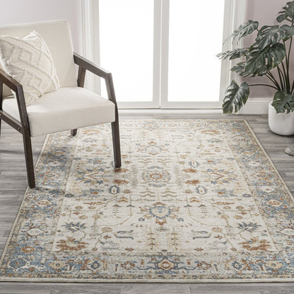 Hiero Persian Border Low-Pile Machine-Washable Area Rug