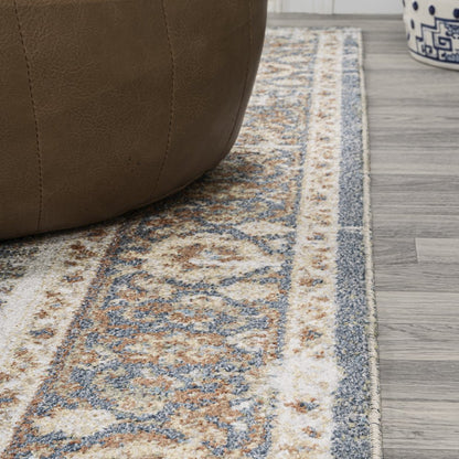 Edith Distressed Medallion Low-Pile Machine-Washable Area Rug