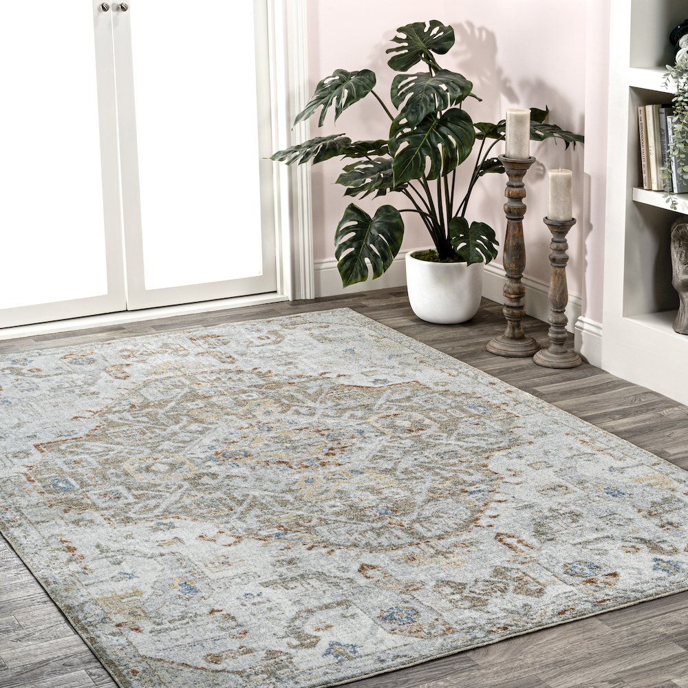 Shaemus Bohemian Medallion Low-Pile Machine-Washable Area Rug