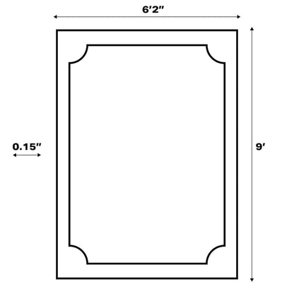 Miles Modern Minimalist Radius Corner SolidIndoor/Outdoor Shaped  Rug