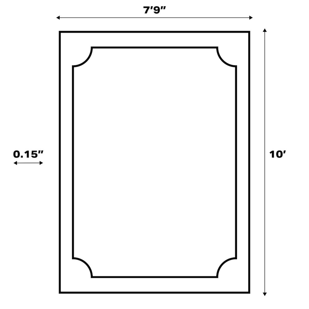 Miles Modern Minimalist Radius Corner SolidIndoor/Outdoor Shaped  Rug