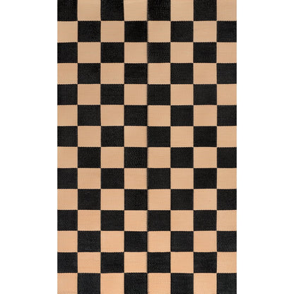 Bishop Geometric Checker Foldable Waterproof Reversible Plastic Straw Outdoor