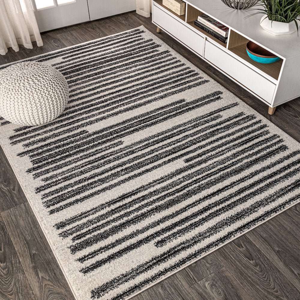 Khalil Modern Berber Stripe Area Rug