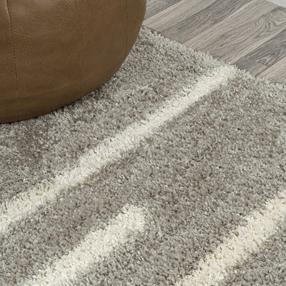 Alaro Berber Stripe Shag Area Rug