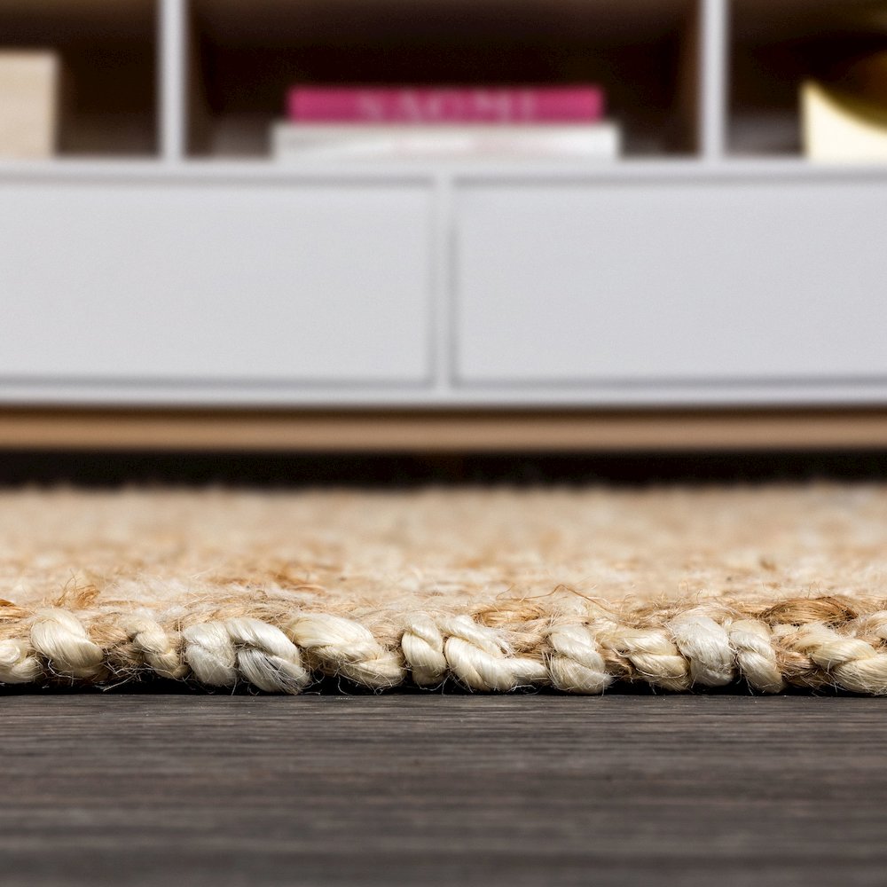 Hira Hand Woven Diamond Chunky Jute Area Rug