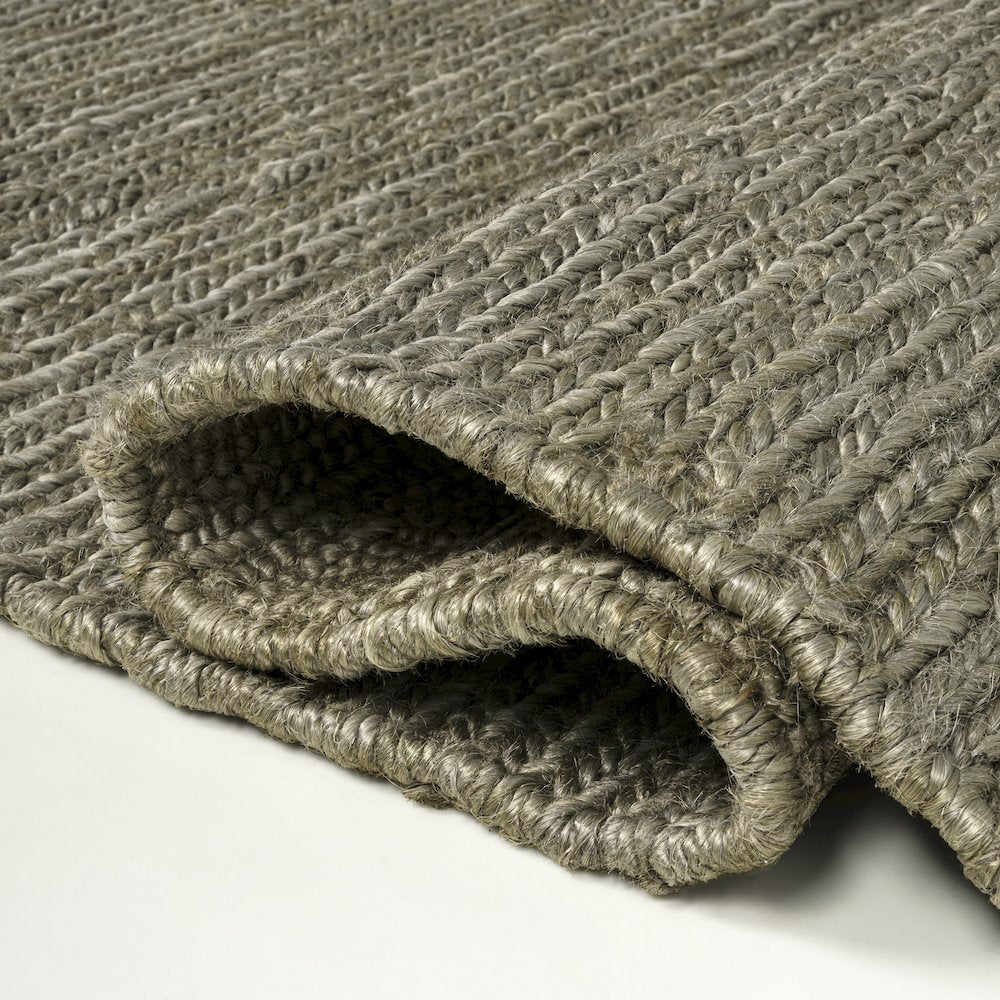 Griffin Rustic Farmhouse Woven Jute Solid Gray 8 ft. x 10 ft. Area Rug