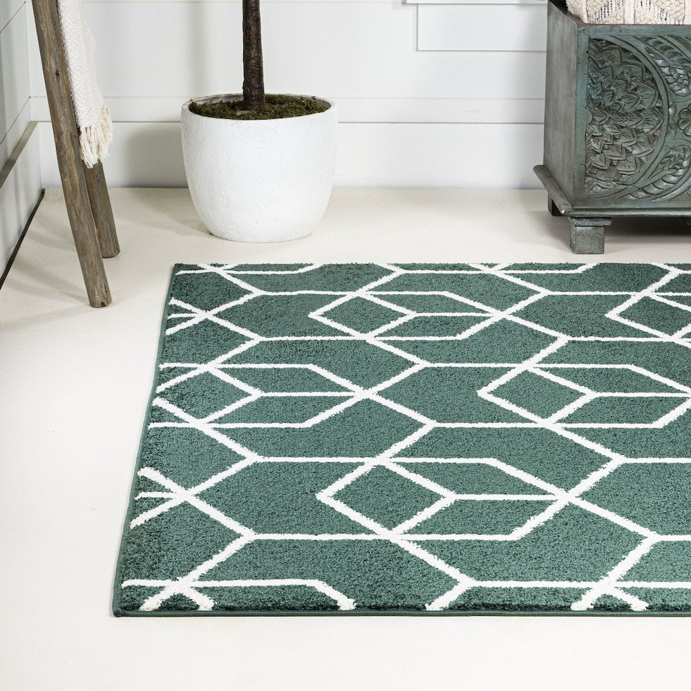 Haze Solid Low Pile Area Rug Red