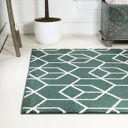 Haze Solid Low Pile Area Rug Red