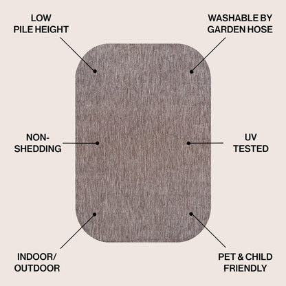 Miles Modern Minimalist Radius Corner SolidIndoor/Outdoor Shaped  Rug