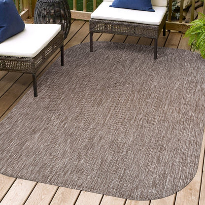 Miles Modern Minimalist Radius Corner SolidIndoor/Outdoor Shaped  Rug